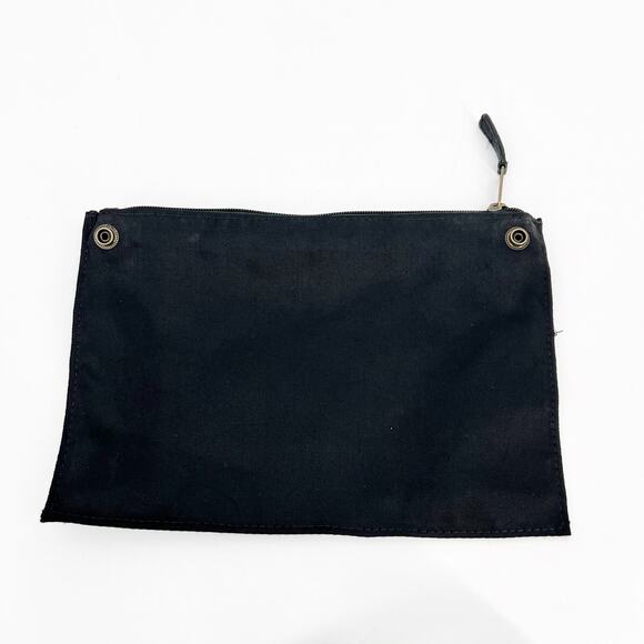 Clava Leather Tassel Handbag Black Leather Top Handle Bag Removable Pouch FLAW - Picture 7 of 10